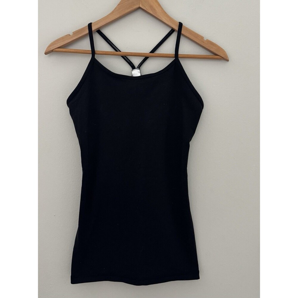 Ivivva Girls Size 14 Black Scoop Neck Stretch Activewear Tank Top w/Liner